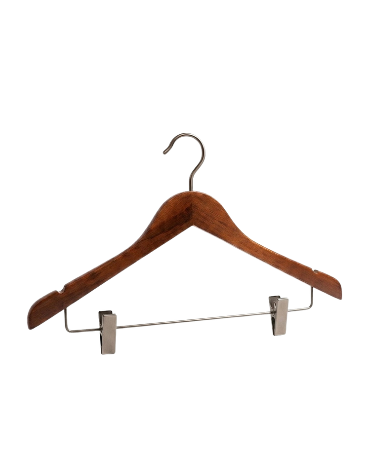 Wooden Hanger with Clips
